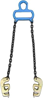 Chain Drum Lifter Load Capacity 1Ton2Ton with G80 Steel Lifting Chain and Widen Hook for 55 Gallon Drums, Double Chain Drum Slings for CraneForkliftColor:1T-C