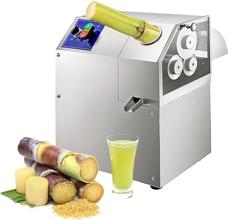 Electric Sugarcane Juicer - 110V Sugar Cane Press Machine with Stainless Steel Rollers for Juice Extraction