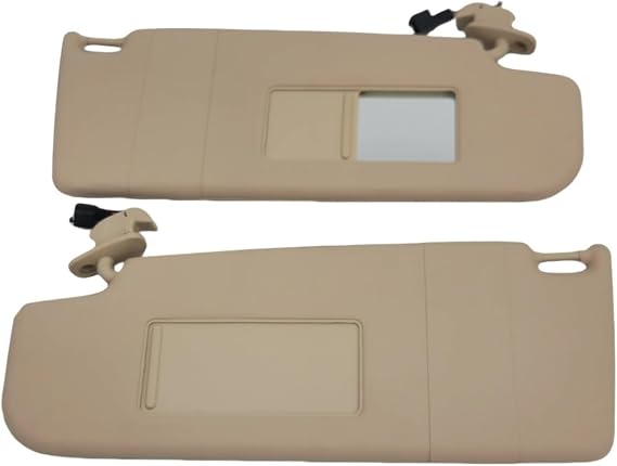Car Sun Visor Compatible for VW Golf 4 Jetta MK4 Passat Beetle 1998 1999-2010 Compatible for VW Skoda Superb SEAT Leon Front Sunshade Panel(Beige 2PC)