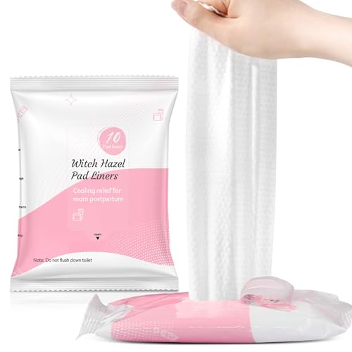 UHdod Perineal Witch Hazel Cooling Pads Liners 2 Packs, Full-Length Witch Hazel Pads Liners for Postpartum Care, Postpartum Essentials | Provides Cooling Comfort for Perineal Area - 24 Counts