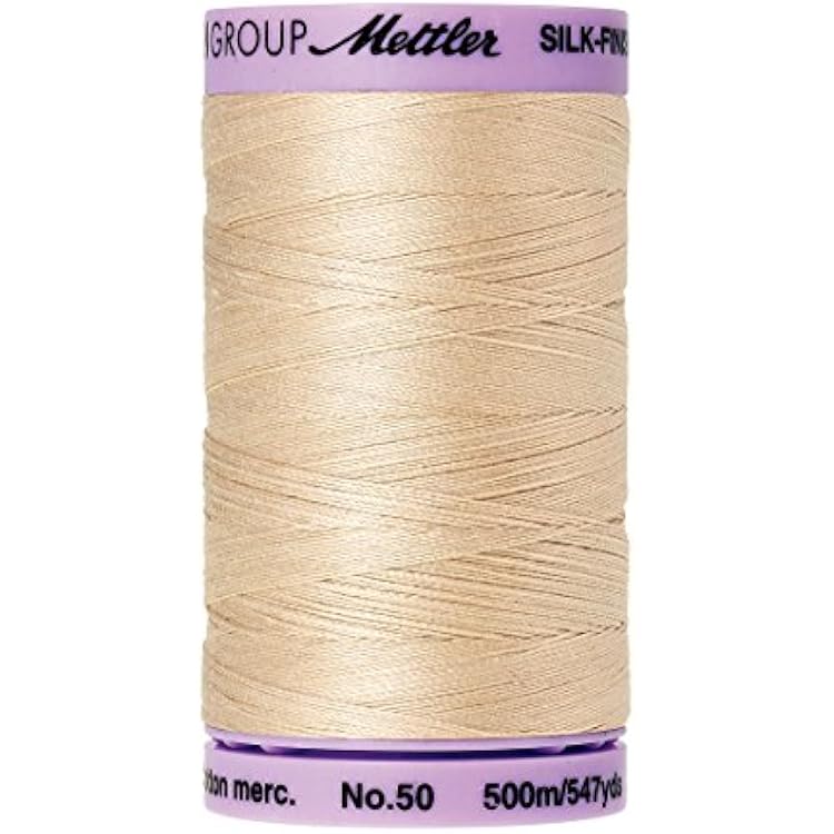 Mettler Silk-Finish Solid Cotton Thread, 547 yd500m, Eggshell