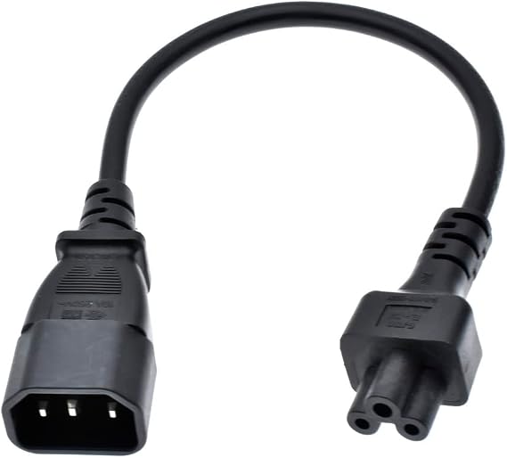Toptekits C14 to C5 Power Plug Cable,IEC 320 C14 Male to C5 Female Adapter Cable,Universal Power Adapter IEC 320 C14 to C5 Adapter Converter C5 to C14 AC Power Cable 3 Pin IEC320 C14 Connector (2ft)