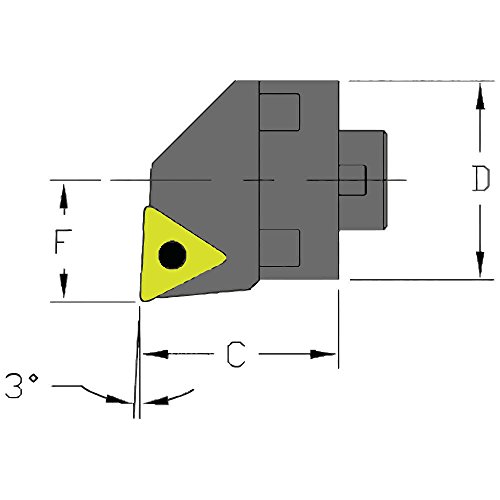 Ultra-Dex MH32 STUCL3-CFT Chatter-Free Standard Modular Boring Head to Hold a Positive TCMT 32.51 at -3 Degree Lead, Left Hand, Coolant Thru, Anti-Vibe, 2.000 x 1.625, 2.400 Minimum Bore