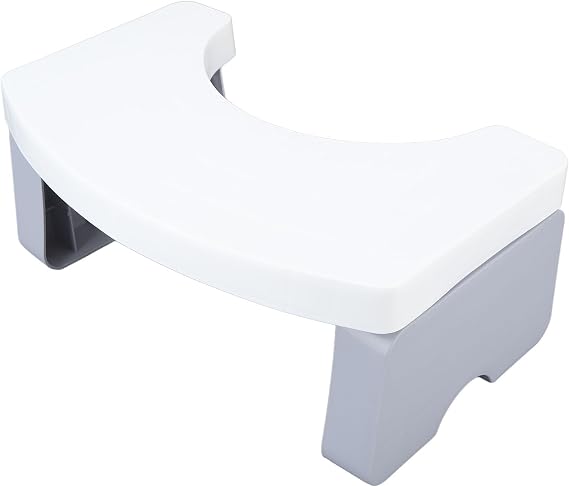 Foldable Poop Stool, 7 Toilet Potty Step Stool Squatting Toilet Stool, Fits 14 to 16 Toilets, 500 Pounds Capacity, Potty Stool Bathroom Stool for Seniors and Adults (White)