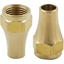 Legines Brass SAE 45 Degree Flared Tube Fitting, Long Flare Nut, 3/8" Tube OD (2 pcs)