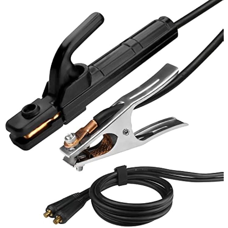 Welding Electrode Holder 4.9ft Stick Copper Plier Ground Clamp MMA Mini Welding Rod Copper Clamp Tool Accessories with Cable