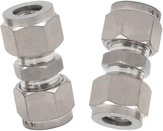 Yoebor 304 Stainless Steel Compression Union 3mm OD x 3mm OD Coupling 2pc