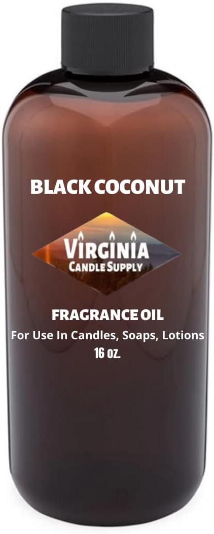 Black Coconut Fragrance Oil (16 oz Bottle) for Candle Making, Soap Making, Tart Making, Room Sprays, Lotions, Car Fresheners, Slime, Bath Bombs, Warmers...