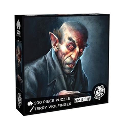 Nosferatu 500-Piece Puzzle Terry Wolfinger Classic Horror Artwork | 18x24 Gothic Vampire Jigsaw with Moody Blue Tones & Dramatic Lighting | Challenging Collector Puzzle for Horror Fans