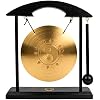 Mose Cafolo Zen Art Table Brass Gong Feng Shui Desk Gong for Home Decor Dragon with Taiji Symbols Meditation, Housewarming, and Blessing Gift