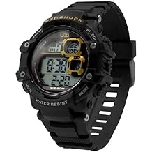 Uzi Men's Military Watch, Shock Digital Watch, Tactical Tough, Water Resistant, Stainless Case and Rugged Shock-Resistant Body, Black, Father's Day Gift