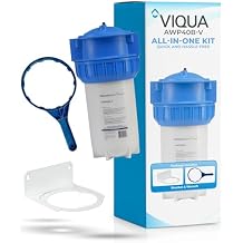 Viqua AWP40B-V Industrial Water Filter Housing Kit Big Blue 10 x 4.5 Inch High-Flow Inline Canister with Bracket and Wrench for Whole House, Main Line, and Filtration Systems