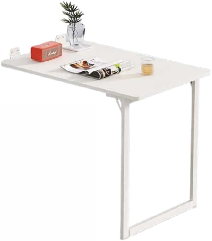 Foldable Wall Table Space Saving Easy Installation Desk Family Kitchen Dining White