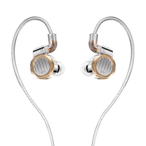 LETSHUOER DX1 11mm Dynamic Driver Earphones, HiFi in Ear Monitor IEM,Wired Earbuds IEM, Gaming Earbuds with Detachable silver-plated monocrystalline copper cable for Musician Audiophile Singer 4.4mm