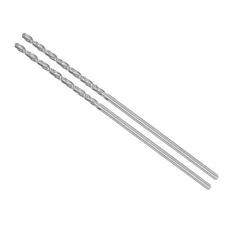 Solid Carbide Drill Bits, 1.2mm Diameter, Left Hand YG6X (C3/K10) Tungsten Carbide Straight Shank Twist Drill Bits - (Applications: for Stainless Steel Alloy), 2-Pieces