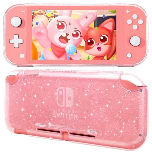 Protective Case for Nintendo Switch Lite, Clear Glitter Switch Lite Case Soft TPU Cover with Shock-Absorbent & Anti-Scratch Slim Shell Travel Cases Protector Accessories - Crystal Glitter