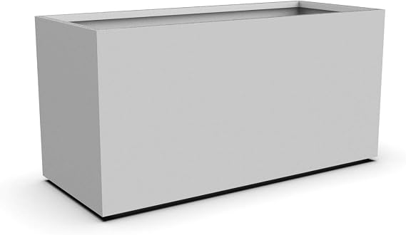 Powder-Coated Aluminum Planter Box - Rectangle - Metal All Weather | Indoor Outdoor | Made in USA | Fully Assembled