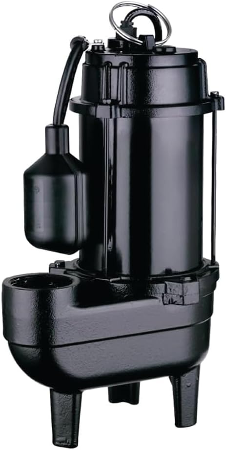 Leo Pump Efficient Sewage Pump, Durable Construction, Efficient Operation, 2 NPT Discharge, Handles up to 2" Solids, Automatic Functionality, 1/2HP 120V/60HZ