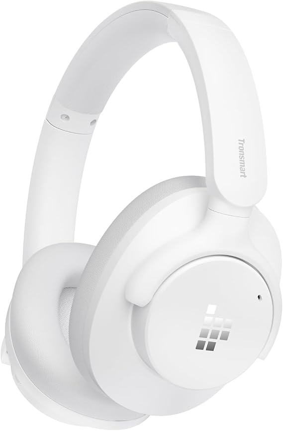 Tronsmart Q20S Hybrid Active Noise Cancelling Headphones, Wireless Over Ear Headphones with Mic, Hi-Res Audio, 60H Playtime, Deep Bass Custom EQ via App, Comfort Fit, for Travel Home Office