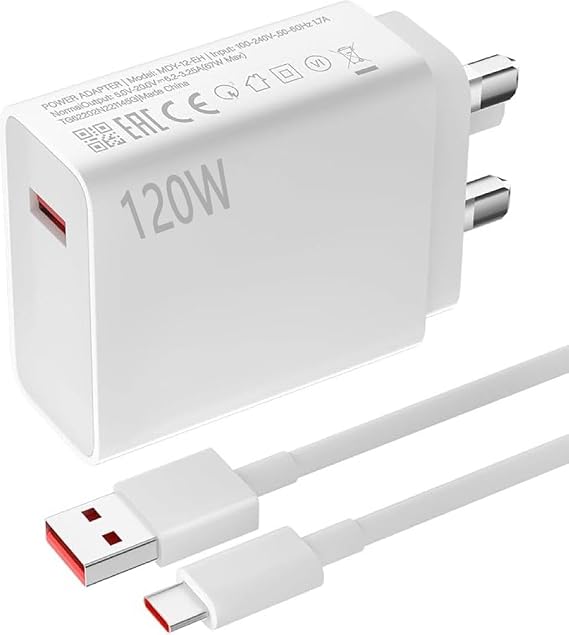 120W Fast Charger with 6A Turbo Charging Type C Cable 1M for Xiaomi 14 13