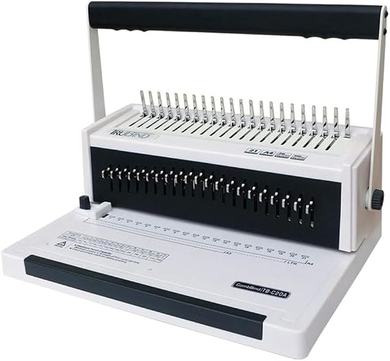 Manual Comb Binding Machine | Punch up to 20 Sheets | Bind up to 425 Sheets | 21 Fully Disengageable Dies | 19-Ring Comb |