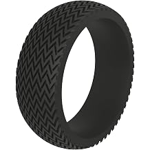 ROQ Silicone Rubber Wedding Ring for Men, Comfort Fit, Men's Wedding Band, Breathable Rubber Engagement Band, 8mm Wide 3mm Thick, Chevron, Single, Multi Colors and Sizes