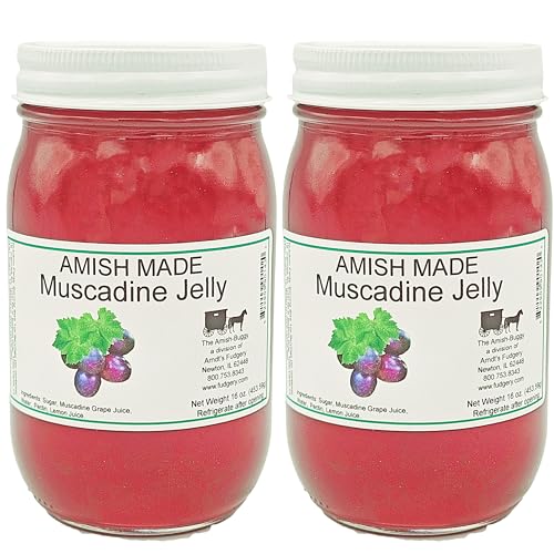 Amish Jam, Jellies, and Butters - Two 18 Oz Jars Muscadine Jelly