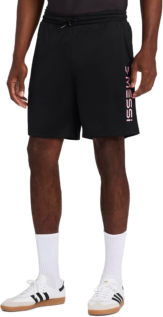 Messi Men's Lifestyle Vertical Icon Shorts with Drawstring, Comfortable Fit | 100% Polyester