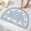 ABREEZE Floral Rose Bathroom Rugs Mats 20x31inch,Soft Shaggy Water Absorbent Non-Slip Mat Microfiber Bath Mat Shower Mat Door Mat Kitchen Rugs,Blue