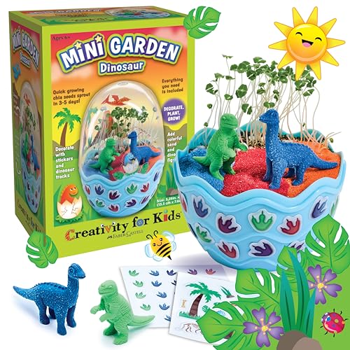 Creativity for Kids Mini Garden Dinosaur: Terrarium Kit for Kids - Dinosaur Crafts for Boys, Dinosaur Toy and Science Kit for Kids, Spring Crafts Ages 6