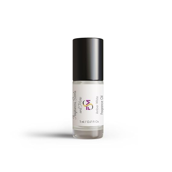 Amber White Fragrance Oil - 0.17 Fl Oz Glass Roll On (5ml) - Pack of 1