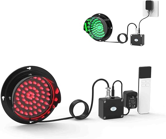 LED Traffic Light with Remote Control, 2-in-1 Red/Green Stop Light, Industrial Signal Lamp, Loading Dock Traffic Indicator Warning Light, for Indoor and Outdoor(100mm/4in)