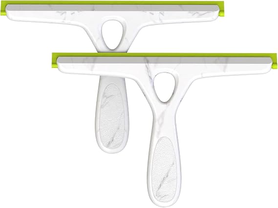 10" Silicone Squeegee for All Surfaces, Multi-Purpose Cleaner for Bathroom, Kitchen, Car & Window Glass (Set of 2)