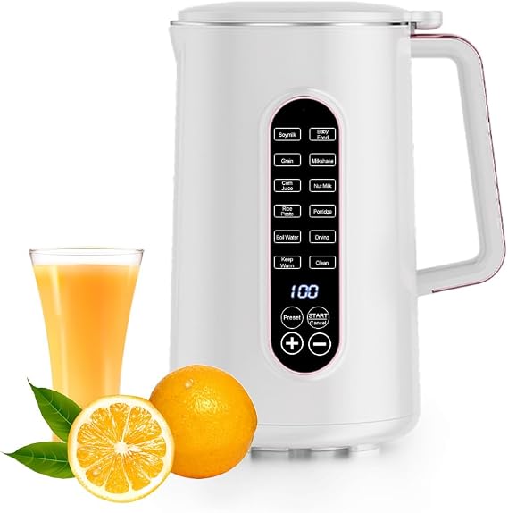 MACOLAUDER Soy Milk Maker, Soup Maker, Fully Automatic Cooking Pot, Soy Milk Machine, Quiet