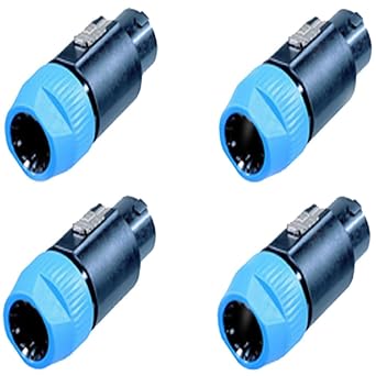 4 Pack NEUTRIK NL8FC 8-Pole Locking High-Load Speakon Cable Connector