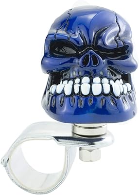 Skull Steering Wheel Spinner Knob Decoration Easy Rider Steering Wheel Knob For TrunkBusSedanSuvShip Or More, Black