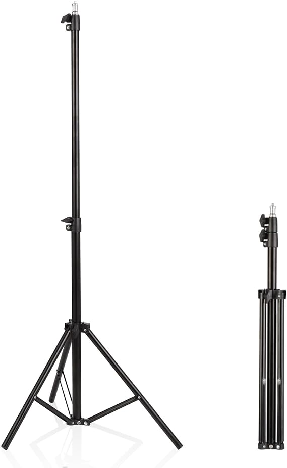 Professional Tripod Stand, Mini Projector Tripod,Adjustable Height Light Stand for Ring Light/Webcam/Mini Projector/Phone, Portable Light Duty Support (Black,22"-63")