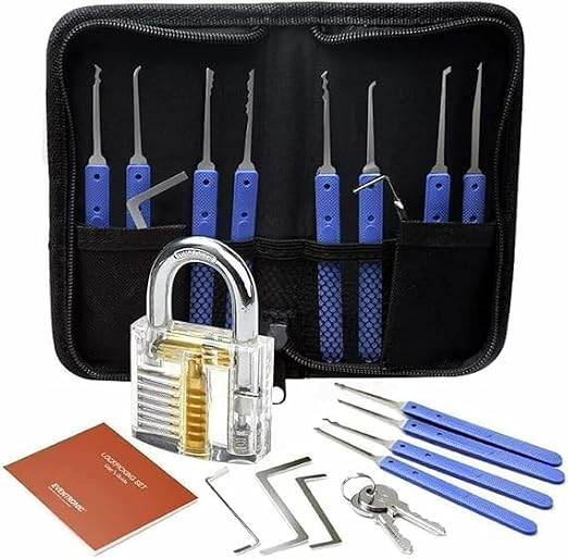 17 Pieces Lock Picking Set Lock Pick Tool Kit for Beginner and Professional