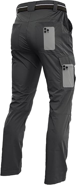 Mens Lightweight Hiking Cargo Work Pants Quick Dry Water Resistant Fishing Travel Climbing Outdoor Stretch Pants