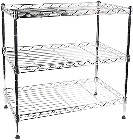 Chrome 3-Tier Wire Shelving Unit 20"x12"x20" with Shelf Liner