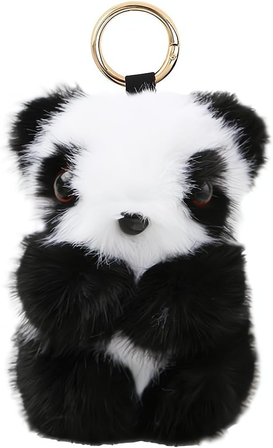 1Pcs Charming Panda Keychain Plush Soft Imitation Mink Versatile Accessory for Keys Bags Accessory