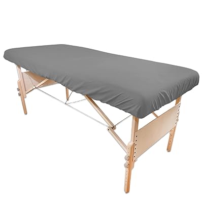Tranquility Microfiber Massage Table Fitted Sheets by Body Linen- Lightweight, Durable Fitted Sheets For Massage Table & Spa. Wrinkle Free, Secure Fitting, Soft & No Pilling Gray, 1 Pack