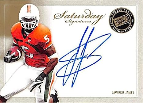 Autograph 157590 Miami 2010 Press Pass Legends No. Ss-Jj Rookie Javarris James Autographed Football Card