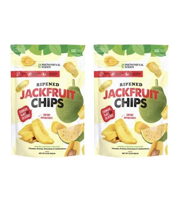 Phonomenal Foods Ripened Jackfruit Chips, Sweet & Delicious, 13 oz (Pack of 2) | Crispy & Naturally Fruity Snack