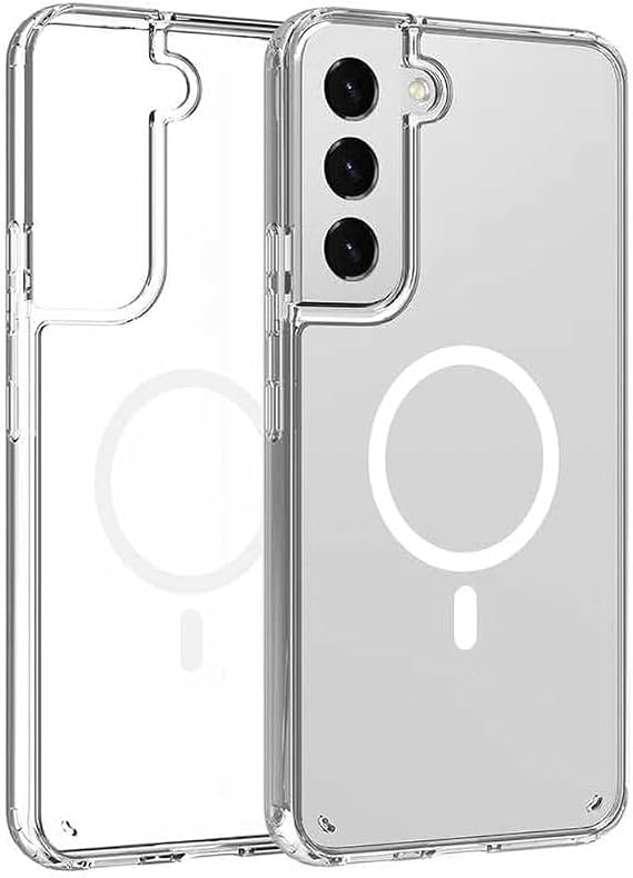 Coverzone Samsung Galaxy S22 İle Uyumlu Kılıf Şeffaf, Wireless Magsafe ile uyumlu Silikon Kapak Samsung Galaxy S22 ile uyumlu Kılıf, Şeffaf