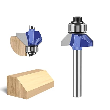 45 Degree Chamfer Router Bit 1/4 Inch Shank for Woodworking Edge Beveling