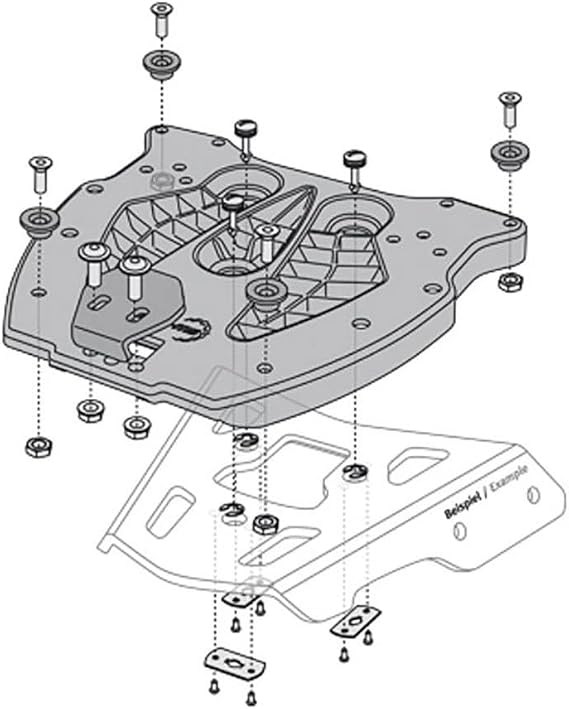 Adapter Plate for Alu-Rack SW-MOTECH for Trax Top Case. Black