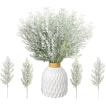 Orgrimmar Snowy Artificial Pine Branches,30 Pcs Christmas Greenery Pine Stems, 13.8 Frosted Faux Cedar Branches, Christmas Greenery Picks for Wreath DIY Craft Home Decorations