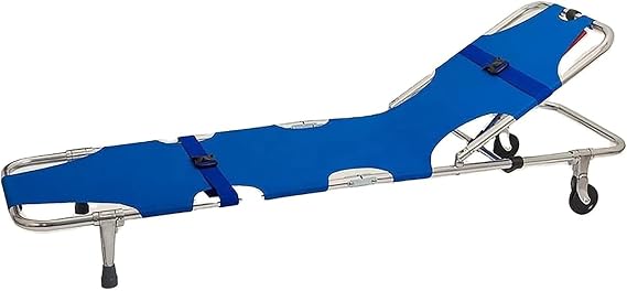 Lightweight Aluminum Alloy Folding Stretchers Folding Stretcher Portable With Wheels, With Wheels And Backrest Medical Emergency Stretcher Bed