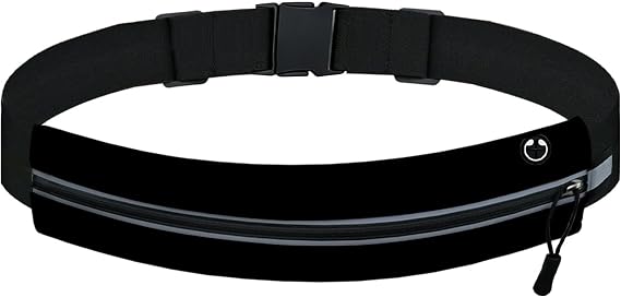 Running Belt, Water Resistant Nylon Spandex, Fits 23-32 Inch Waists